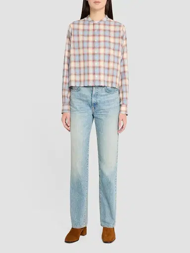 RE/DONE Women's Bianca Plaid Cotton Shirt | Thumbnail 2 RE/DONE Women's Bianca Plaid Cotton Shirt | Thumbnail 2