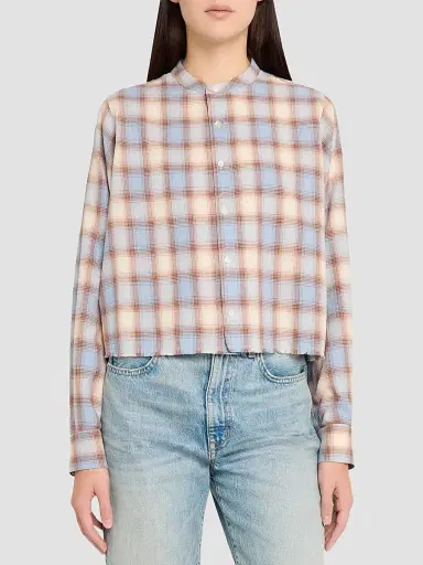 RE/DONE Women's Bianca Plaid Cotton Shirt | Thumbnail 4 RE/DONE Women's Bianca Plaid Cotton Shirt | Thumbnail 4