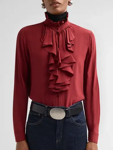 Nili Lotan Women's Lily Silk Ruffle Blouse | Thumbnail 5 Nili Lotan Women's Lily Silk Ruffle Blouse | Thumbnail 5