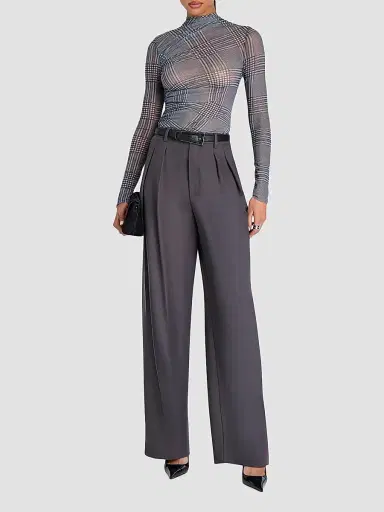SEROYA Women's Christina Glen Check Mesh Top | Thumbnail 2 SEROYA Women's Christina Glen Check Mesh Top | Thumbnail 2