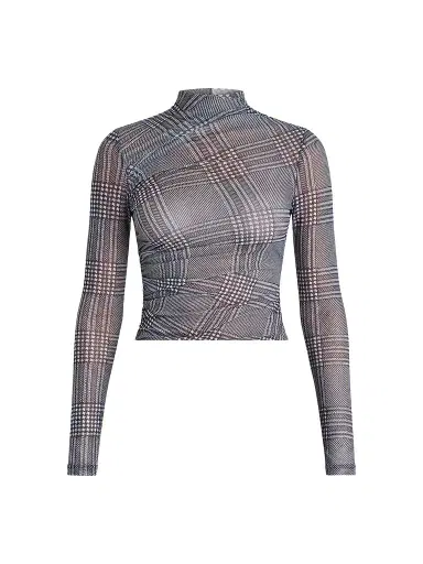 SEROYA Women's Christina Glen Check Mesh Top | Thumbnail 1 SEROYA Women's Christina Glen Check Mesh Top | Thumbnail 1