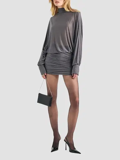 SEROYA Women's Jensine Draped Mini Dress | Thumbnail 2 SEROYA Women's Jensine Draped Mini Dress | Thumbnail 2