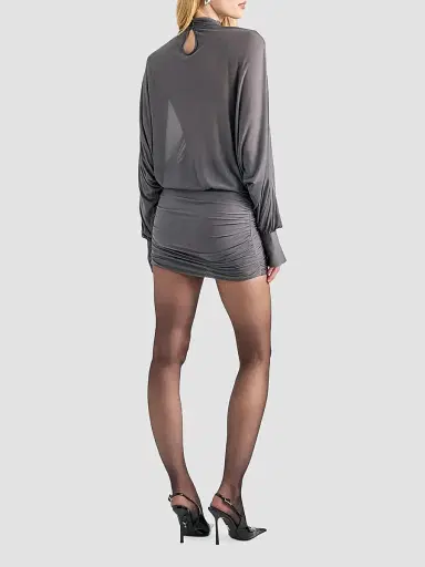 SEROYA Women's Jensine Draped Mini Dress | Thumbnail 3 SEROYA Women's Jensine Draped Mini Dress | Thumbnail 3