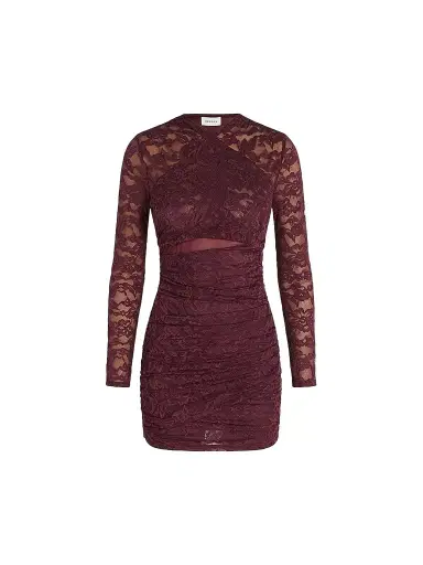 SEROYA Women's Moxey Ruched Lace Mini Dress | Thumbnail 1 SEROYA Women's Moxey Ruched Lace Mini Dress | Thumbnail 1