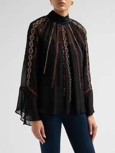 Veronica Beard Women's Tairis Embroidered Blouse | Thumbnail 4 Veronica Beard Women's Tairis Embroidered Blouse | Thumbnail 4