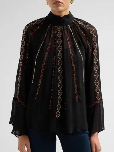 Veronica Beard Women's Tairis Embroidered Blouse | Thumbnail 5 Veronica Beard Women's Tairis Embroidered Blouse | Thumbnail 5