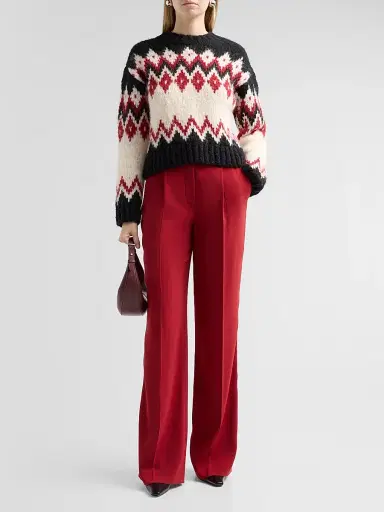 Veronica Beard Women's Jessalyn Fair Isle-Inspired Crewneck Sweater | Thumbnail 2 Veronica Beard Women's Jessalyn Fair Isle-Inspired Crewneck Sweater | Thumbnail 2