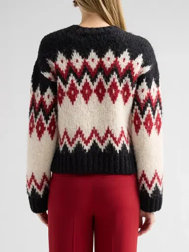Veronica Beard Women's Jessalyn Fair Isle-Inspired Crewneck Sweater | Thumbnail 3 Veronica Beard Women's Jessalyn Fair Isle-Inspired Crewneck Sweater | Thumbnail 3