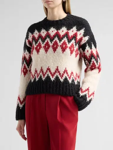 Veronica Beard Women's Jessalyn Fair Isle-Inspired Crewneck Sweater | Thumbnail 4 Veronica Beard Women's Jessalyn Fair Isle-Inspired Crewneck Sweater | Thumbnail 4