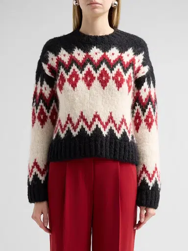 Veronica Beard Women's Jessalyn Fair Isle-Inspired Crewneck Sweater | Thumbnail 5 Veronica Beard Women's Jessalyn Fair Isle-Inspired Crewneck Sweater | Thumbnail 5