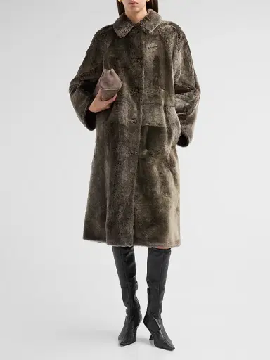 Yves Salomon Women's Manteau Shearling Coat | Thumbnail 2 Yves Salomon Women's Manteau Shearling Coat | Thumbnail 2