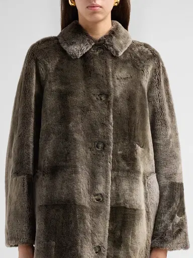 Yves Salomon Women's Manteau Shearling Coat | Thumbnail 5 Yves Salomon Women's Manteau Shearling Coat | Thumbnail 5