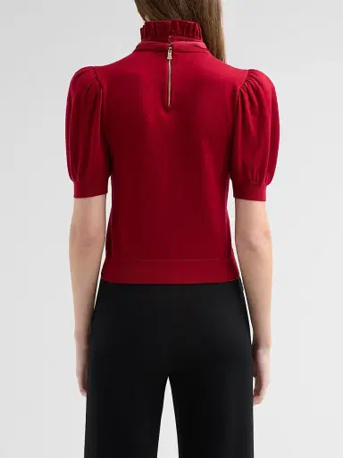 Alice + Olivia Women's Chase Puff Sleeve Tie Sweater | Thumbnail 3 Alice + Olivia Women's Chase Puff Sleeve Tie Sweater | Thumbnail 3