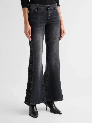Alice + Olivia Women's Sirena Low-Rise Bell Bottom Jeans | Thumbnail 3 Alice + Olivia Women's Sirena Low-Rise Bell Bottom Jeans | Thumbnail 3