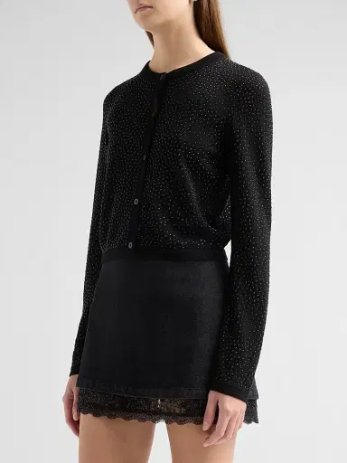 Alice + Olivia Women's Carson Embellished Wool Cardigan | Thumbnail 4 Alice + Olivia Women's Carson Embellished Wool Cardigan | Thumbnail 4
