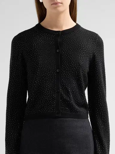 Alice + Olivia Women's Carson Embellished Wool Cardigan | Thumbnail 5 Alice + Olivia Women's Carson Embellished Wool Cardigan | Thumbnail 5