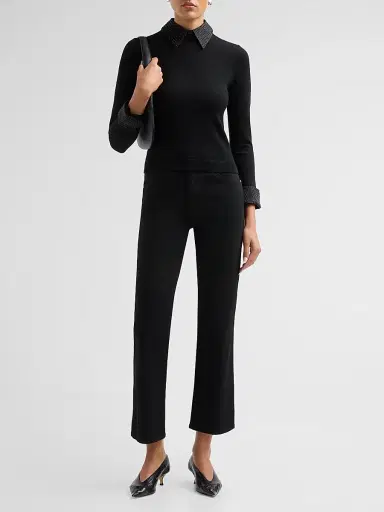 Alice + Olivia Women's Porla Embellished Collared Sweater | Thumbnail 2 Alice + Olivia Women's Porla Embellished Collared Sweater | Thumbnail 2