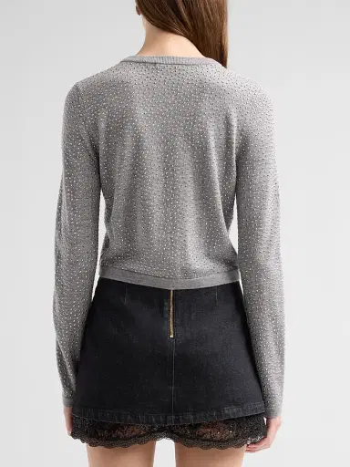 Alice + Olivia Women's Carson Embellished Wool Cardigan | Thumbnail 3 Alice + Olivia Women's Carson Embellished Wool Cardigan | Thumbnail 3