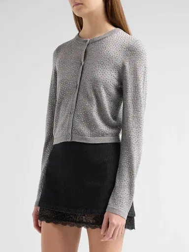 Alice + Olivia Women's Carson Embellished Wool Cardigan | Thumbnail 4 Alice + Olivia Women's Carson Embellished Wool Cardigan | Thumbnail 4