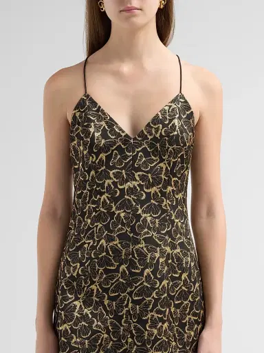 Alice + Olivia Women's Tayla Butterfly-Print V-neck Mini Dress | Thumbnail 5 Alice + Olivia Women's Tayla Butterfly-Print V-neck Mini Dress | Thumbnail 5
