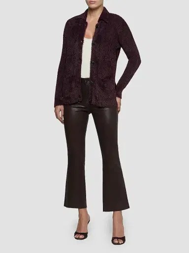 L'Agence Women's Mist Fuzzy Collared Cardigan | Thumbnail 2 L'Agence Women's Mist Fuzzy Collared Cardigan | Thumbnail 2