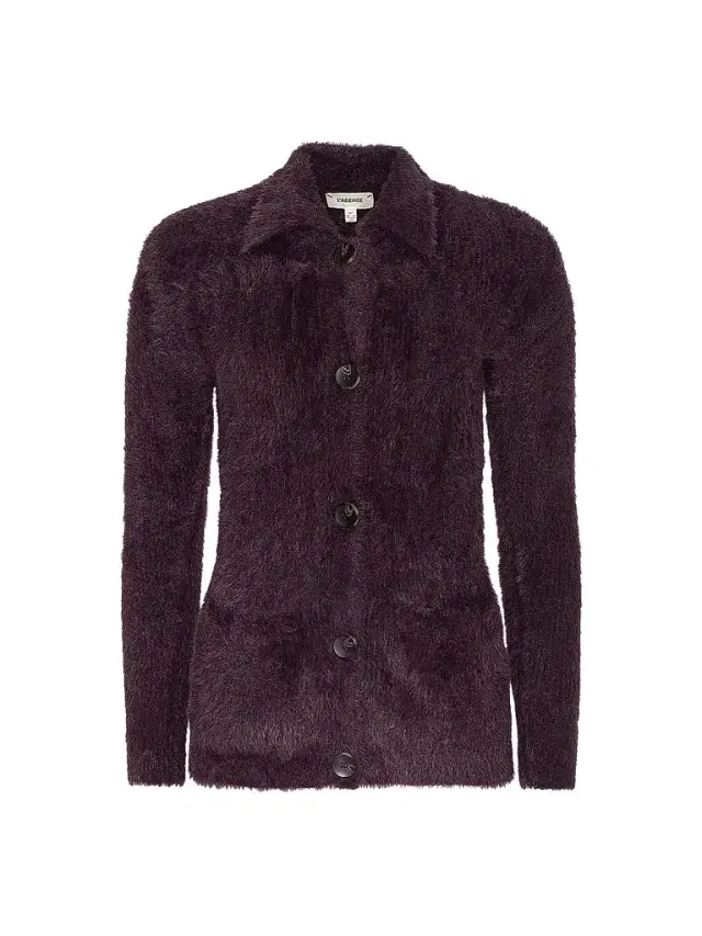 Women's Mist Fuzzy Collared Cardigan Women's Mist Fuzzy Collared Cardigan