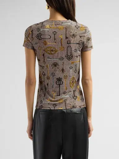 L'Agence Women's Ressi Key Houndstooth T-Shirt | Thumbnail 3 L'Agence Women's Ressi Key Houndstooth T-Shirt | Thumbnail 3