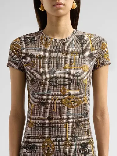L'Agence Women's Ressi Key Houndstooth T-Shirt | Thumbnail 5 L'Agence Women's Ressi Key Houndstooth T-Shirt | Thumbnail 5