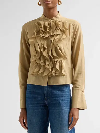 TWP Women's Patti Ruffle Cotton-Silk Blouse | Thumbnail 4 TWP Women's Patti Ruffle Cotton-Silk Blouse | Thumbnail 4