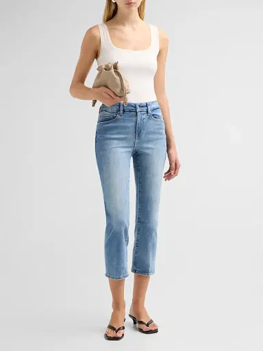 GOOD AMERICAN Women's Always Fits Slim Petite Palazzo Jeans | Thumbnail 2 GOOD AMERICAN Women's Always Fits Slim Petite Palazzo Jeans | Thumbnail 2