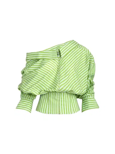 Silvia Tcherassi Women's Skye Striped Cotton Asymmetric Blouse | Thumbnail 1 Silvia Tcherassi Women's Skye Striped Cotton Asymmetric Blouse | Thumbnail 1