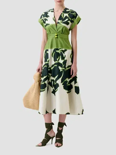 Silvia Tcherassi Women's Maida Floral Stretch-Cotton Midi Dress | Thumbnail 2 Silvia Tcherassi Women's Maida Floral Stretch-Cotton Midi Dress | Thumbnail 2