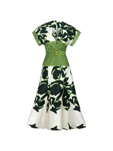 Silvia Tcherassi Women's Maida Floral Stretch-Cotton Midi Dress | Thumbnail 1 Silvia Tcherassi Women's Maida Floral Stretch-Cotton Midi Dress | Thumbnail 1