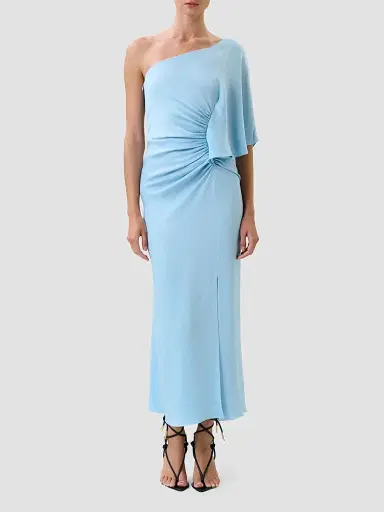 Silvia Tcherassi Women's Oby Ruched Satin One-Shoulder Maxi Dress | Thumbnail 2 Silvia Tcherassi Women's Oby Ruched Satin One-Shoulder Maxi Dress | Thumbnail 2