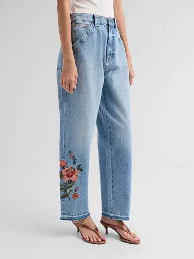 Johnny Was Women's Solana Embroidered Barrel-Leg Jeans | Thumbnail 4 Johnny Was Women's Solana Embroidered Barrel-Leg Jeans | Thumbnail 4