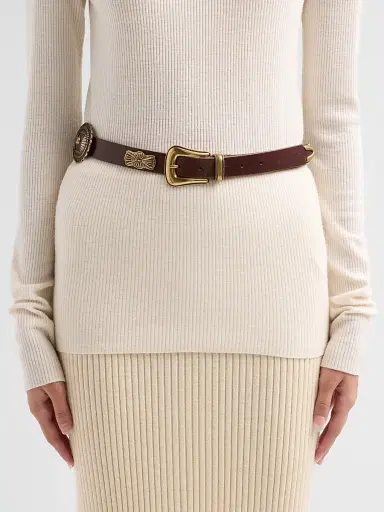 Johnny Was Women's Guscio Italian Leather Conch Belt | Thumbnail 2 Johnny Was Women's Guscio Italian Leather Conch Belt | Thumbnail 2