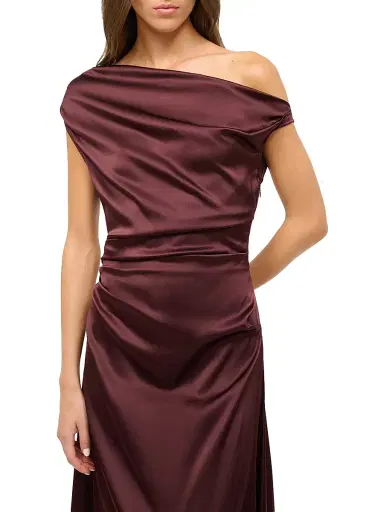 Staud Women's Phare Draped Silk-Blend Midi-Dress | Thumbnail 5 Staud Women's Phare Draped Silk-Blend Midi-Dress | Thumbnail 5