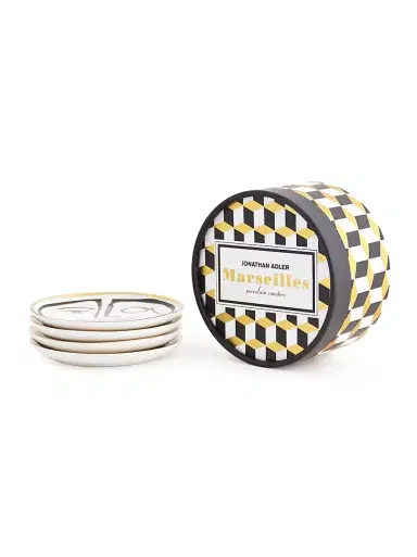 Jonathan Adler Set of Four Marseilles Porcelain Coasters | Thumbnail 2 Jonathan Adler Set of Four Marseilles Porcelain Coasters | Thumbnail 2