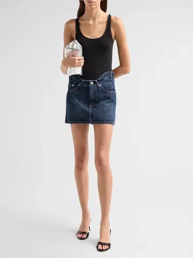Jean Paul Gaultier Women's Curvy Waist Denim Mini Skirt | Thumbnail 2 Jean Paul Gaultier Women's Curvy Waist Denim Mini Skirt | Thumbnail 2