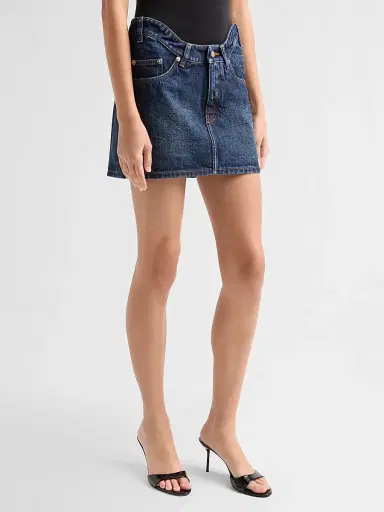 Jean Paul Gaultier Women's Curvy Waist Denim Mini Skirt | Thumbnail 4 Jean Paul Gaultier Women's Curvy Waist Denim Mini Skirt | Thumbnail 4
