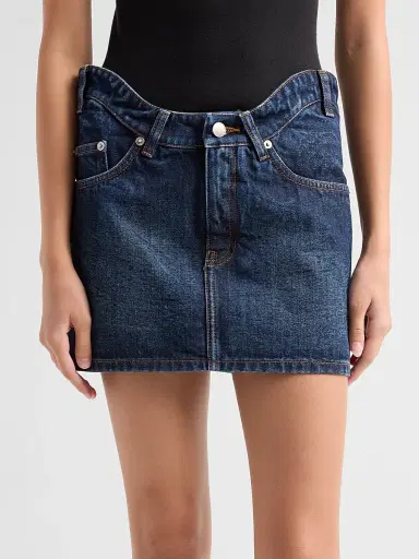 Jean Paul Gaultier Women's Curvy Waist Denim Mini Skirt | Thumbnail 5 Jean Paul Gaultier Women's Curvy Waist Denim Mini Skirt | Thumbnail 5