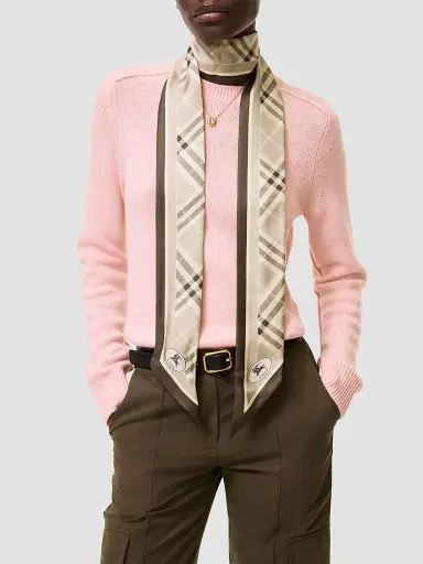 Burberry Women's Bordered Check Cashmere Scarf | Thumbnail 2 Burberry Women's Bordered Check Cashmere Scarf | Thumbnail 2