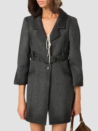 Miu Miu Women's Single-Breasted Double Wool Coat | Thumbnail 3 Miu Miu Women's Single-Breasted Double Wool Coat | Thumbnail 3