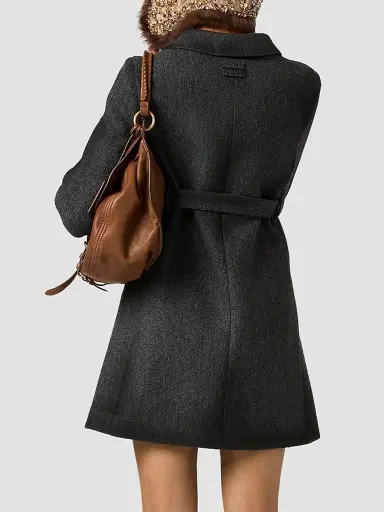 Miu Miu Women's Single-Breasted Double Wool Coat | Thumbnail 4 Miu Miu Women's Single-Breasted Double Wool Coat | Thumbnail 4