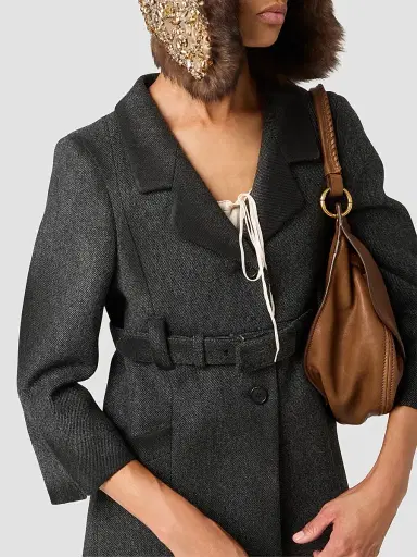 Miu Miu Women's Single-Breasted Double Wool Coat | Thumbnail 5 Miu Miu Women's Single-Breasted Double Wool Coat | Thumbnail 5