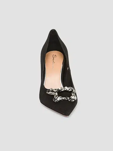 Santoni Women's Embellished 85MM Suede Pumps | Thumbnail 4 Santoni Women's Embellished 85MM Suede Pumps | Thumbnail 4