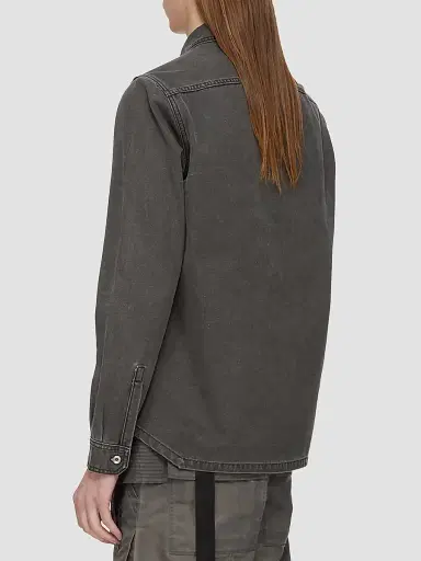 DRKSHDW by Rick Owens Men's Denim Fitted Outershirt | Thumbnail 3 DRKSHDW by Rick Owens Men's Denim Fitted Outershirt | Thumbnail 3