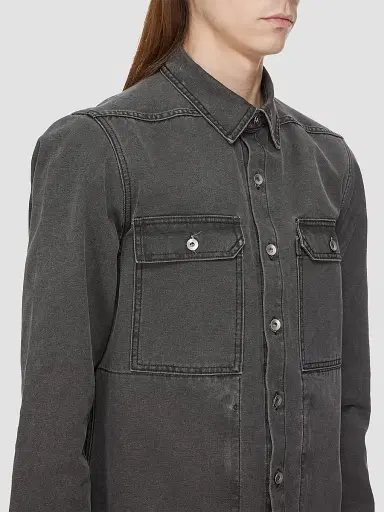 DRKSHDW by Rick Owens Men's Denim Fitted Outershirt | Thumbnail 5 DRKSHDW by Rick Owens Men's Denim Fitted Outershirt | Thumbnail 5