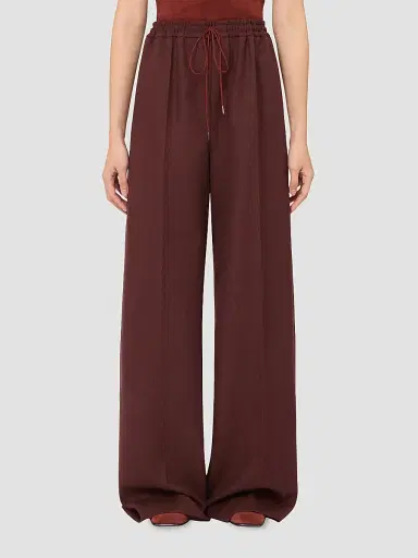 Max Mara Women's Denim Effect Wool Wide Leg Trousers | Thumbnail 3 Max Mara Women's Denim Effect Wool Wide Leg Trousers | Thumbnail 3