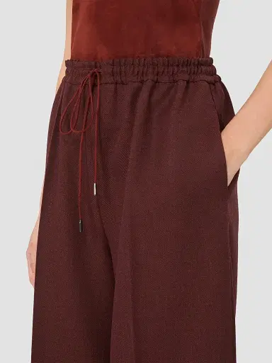 Max Mara Women's Denim Effect Wool Wide Leg Trousers | Thumbnail 4 Max Mara Women's Denim Effect Wool Wide Leg Trousers | Thumbnail 4